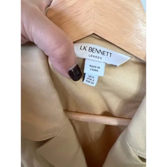 NEW LK Bennett Stella Lined Blend Belted Short Sleeves Short Playsuit Size: 2